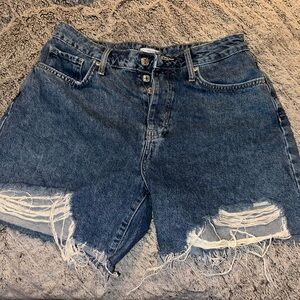 Forever 21 Blue Distressed Jean Shorts